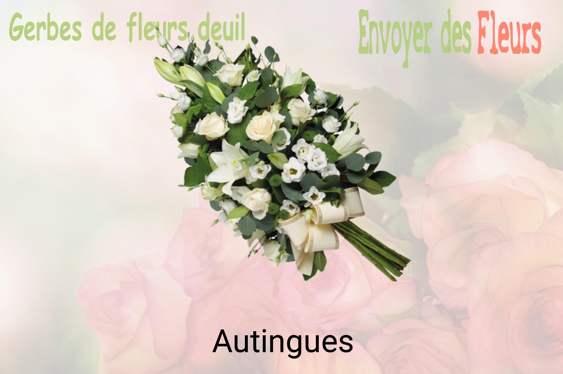 Gerbe de fleurs de deuil livrée à Autingues